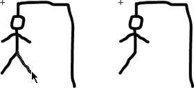 Erasing a part of the drawing.