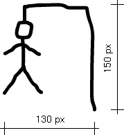 The hangman drawing along with the dimensions.