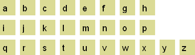 The movie clips containing all the letters of the alphabet are neatly arranged.